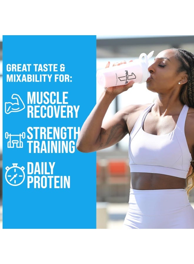 Rule1 Whey Protein Isolate Powder, Strawberry Cream, 1.9 lb, 24g Protein per Serving, Low Fat, Gluten-Free - Image 5